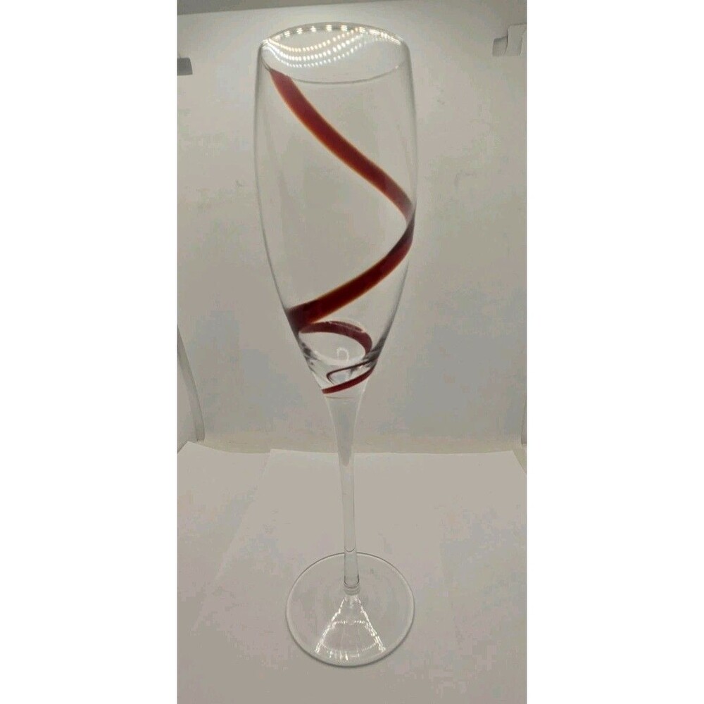 Pier 1 Red Swirl Champagne Flute 10" Replacement Stem